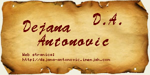 Dejana Antonović vizit kartica